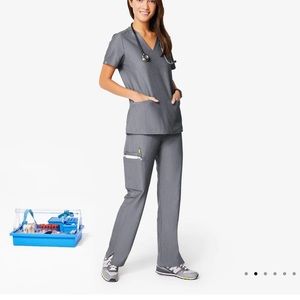 Graphite gray figs scrub set! Description of top and bottom in pictures.